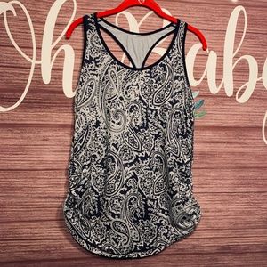J.Crew x New Balance Racerbank Ruched Paisley Tank